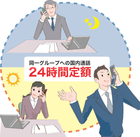 同一グループ内への国内通話 24時間定額